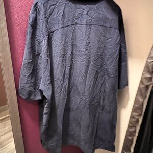 Men’s textured 100% silk button down, size 3XLT